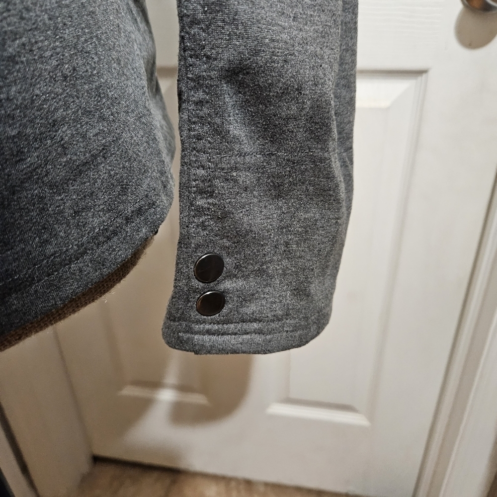 579 Gray Double Breasted Hooded Jacket Size M - Picture 7 of 13